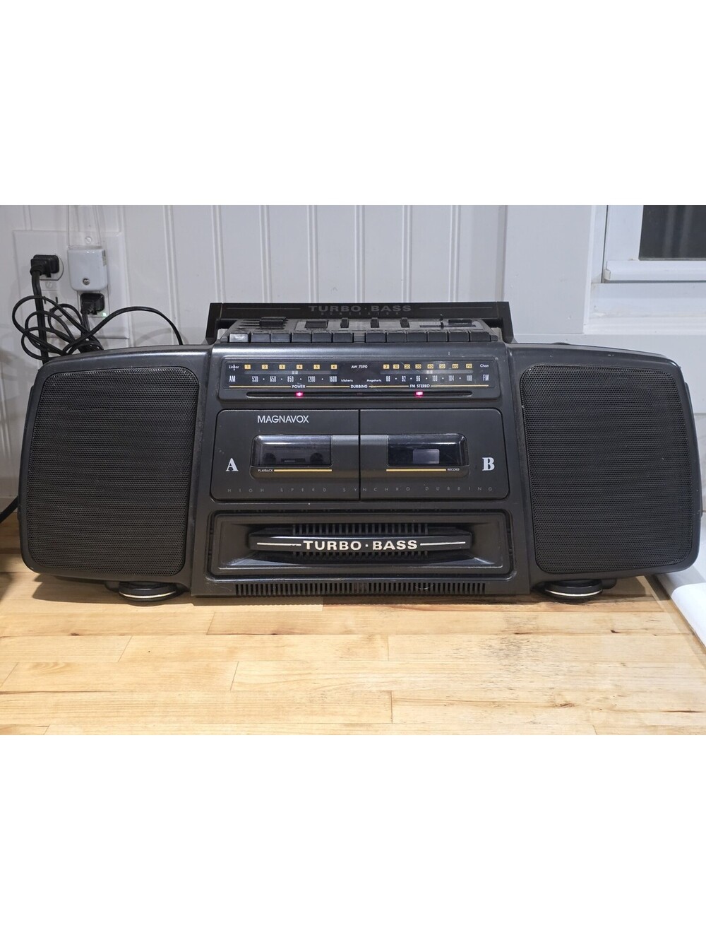 Vintage MAGNAVOX AW-7595/17 Turbo Bass Dual Cassette Boombox Radio All Tested